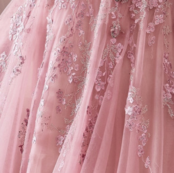 Long sleeve Rose pink formal evening bridesmaid mother of the bride dress - Picture 3 of 9